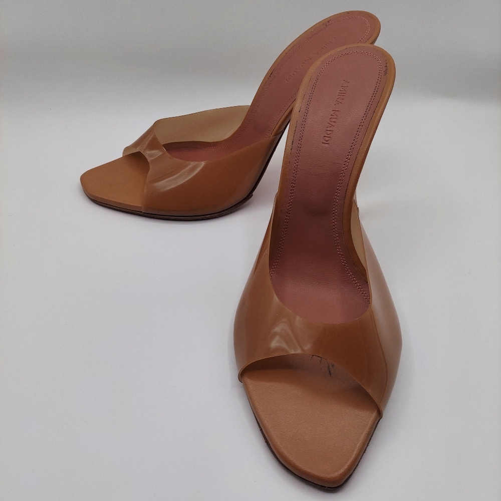 Amina Muadi Nude Tan Leather Mules. Very Sexy And More Of A Translucent Look.